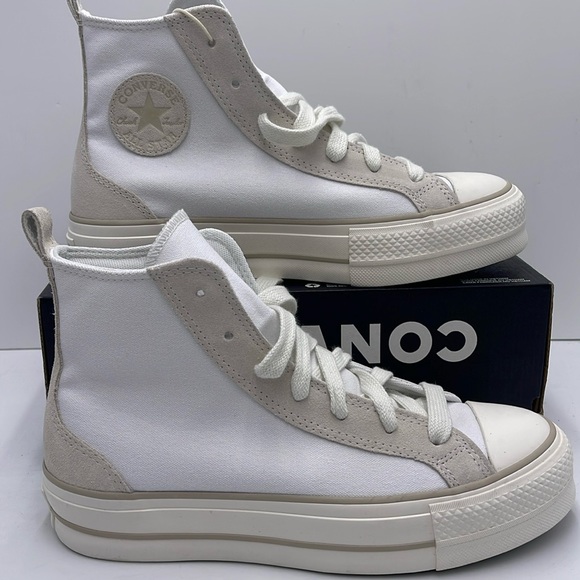 Converse Shoes - Converse WMNS CTAS LIFT HI
WHITE/VAPOROUS GRAY/LIGHT GOLD A09774C Platforms Snkr